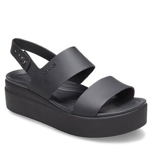 Crocs Brooklyn Platform Wedge Sandals Black